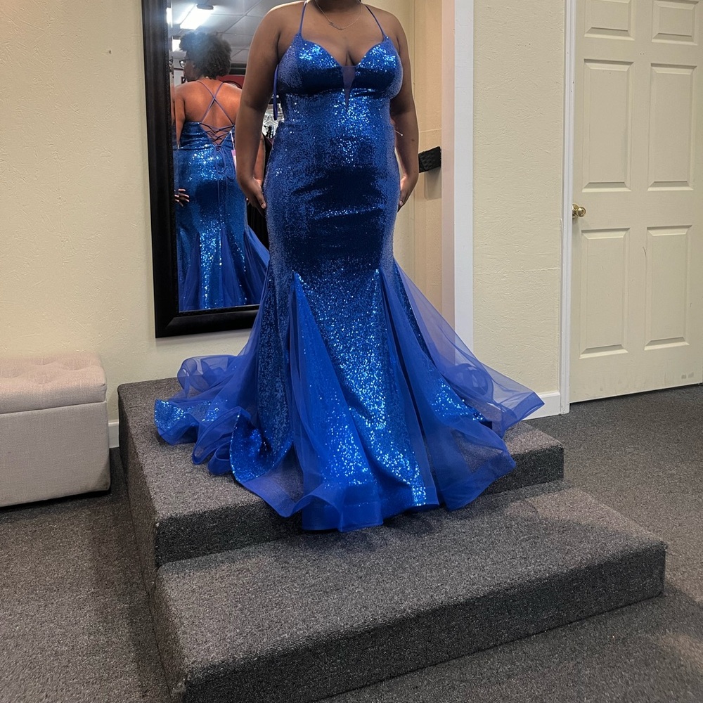 Dazzling Royal Blue Sequin Prom Dress